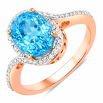 Unique Oval Cut Diamond Accent Ring