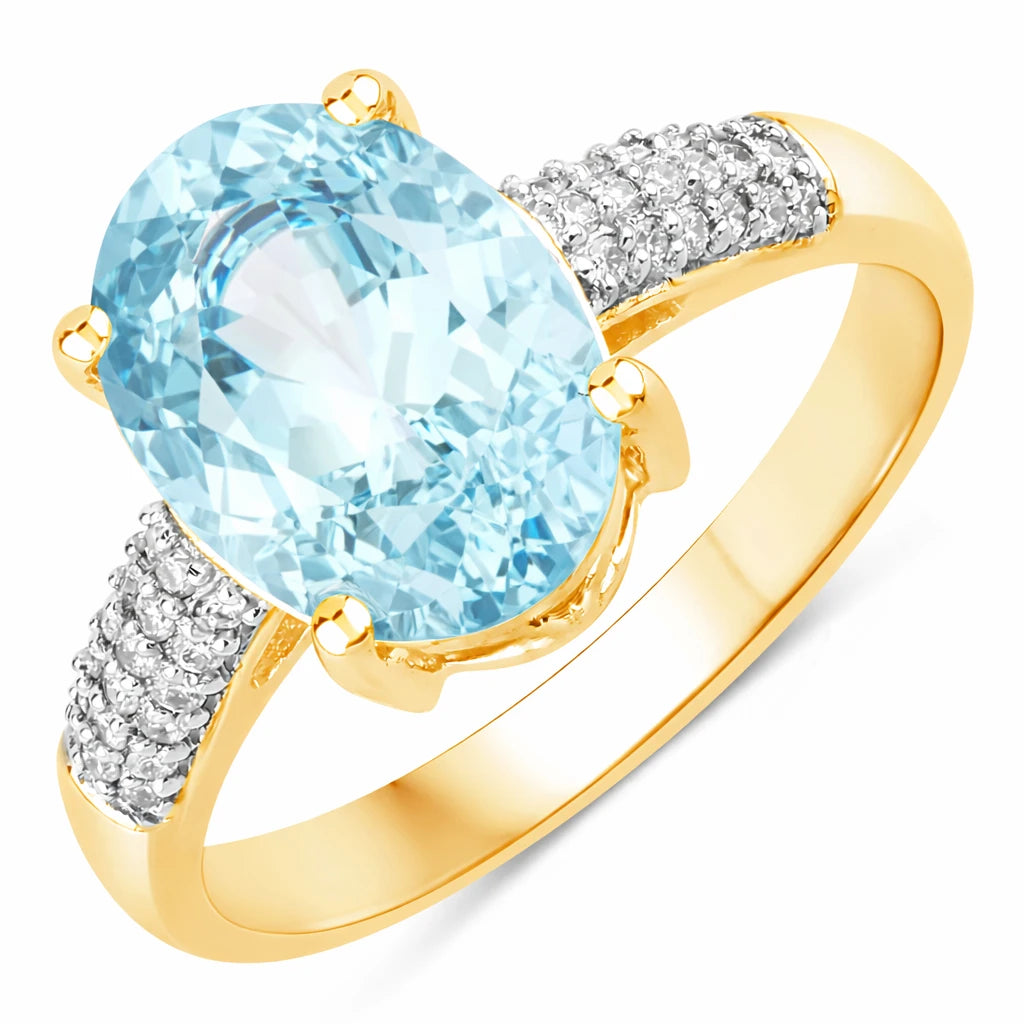Cocktail Modern Oval Cut Diamond Accent Ring