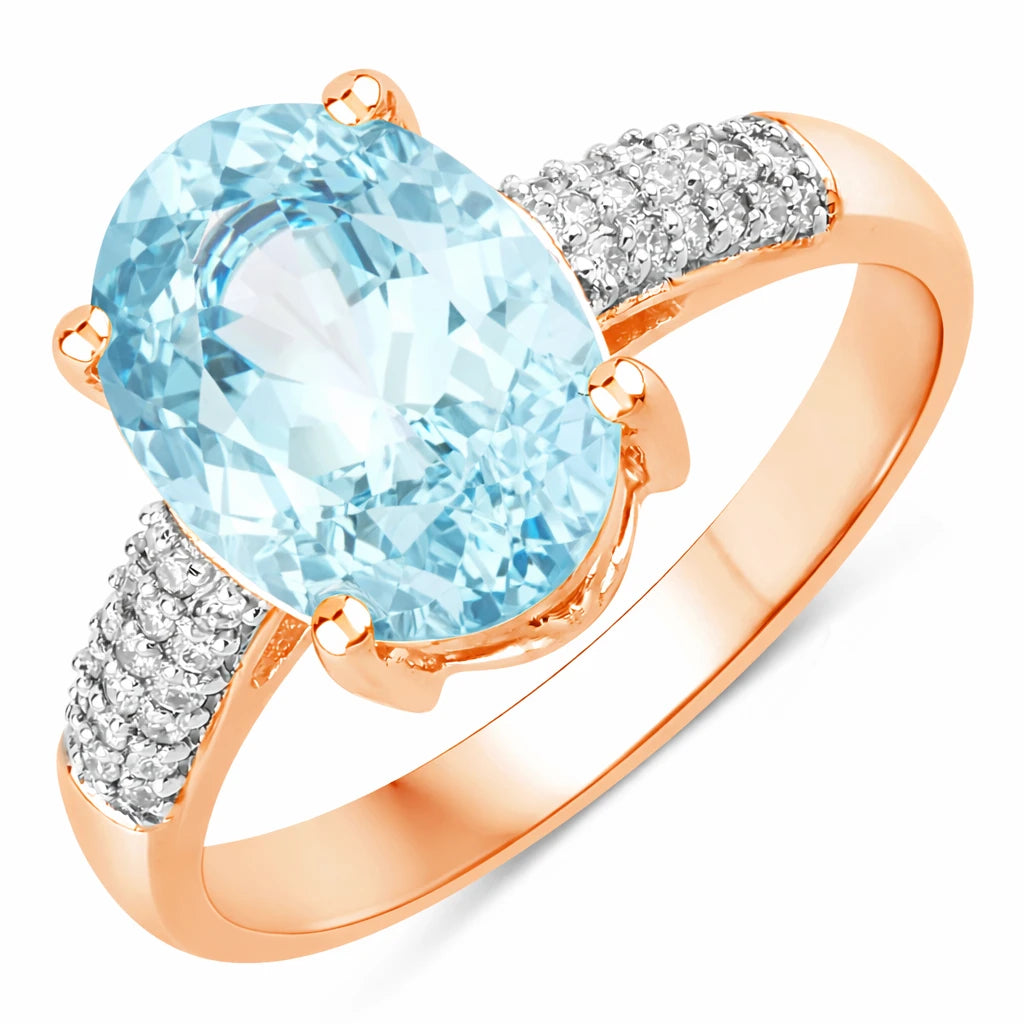 Cocktail Modern Oval Cut Diamond Accent Ring