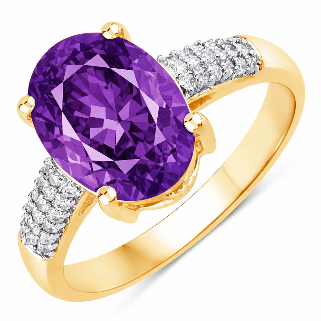 Cocktail Modern Oval Cut Diamond Accent Ring
