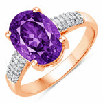 Cocktail Modern Oval Cut Diamond Accent Ring