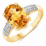 Cocktail Modern Oval Cut Diamond Accent Ring