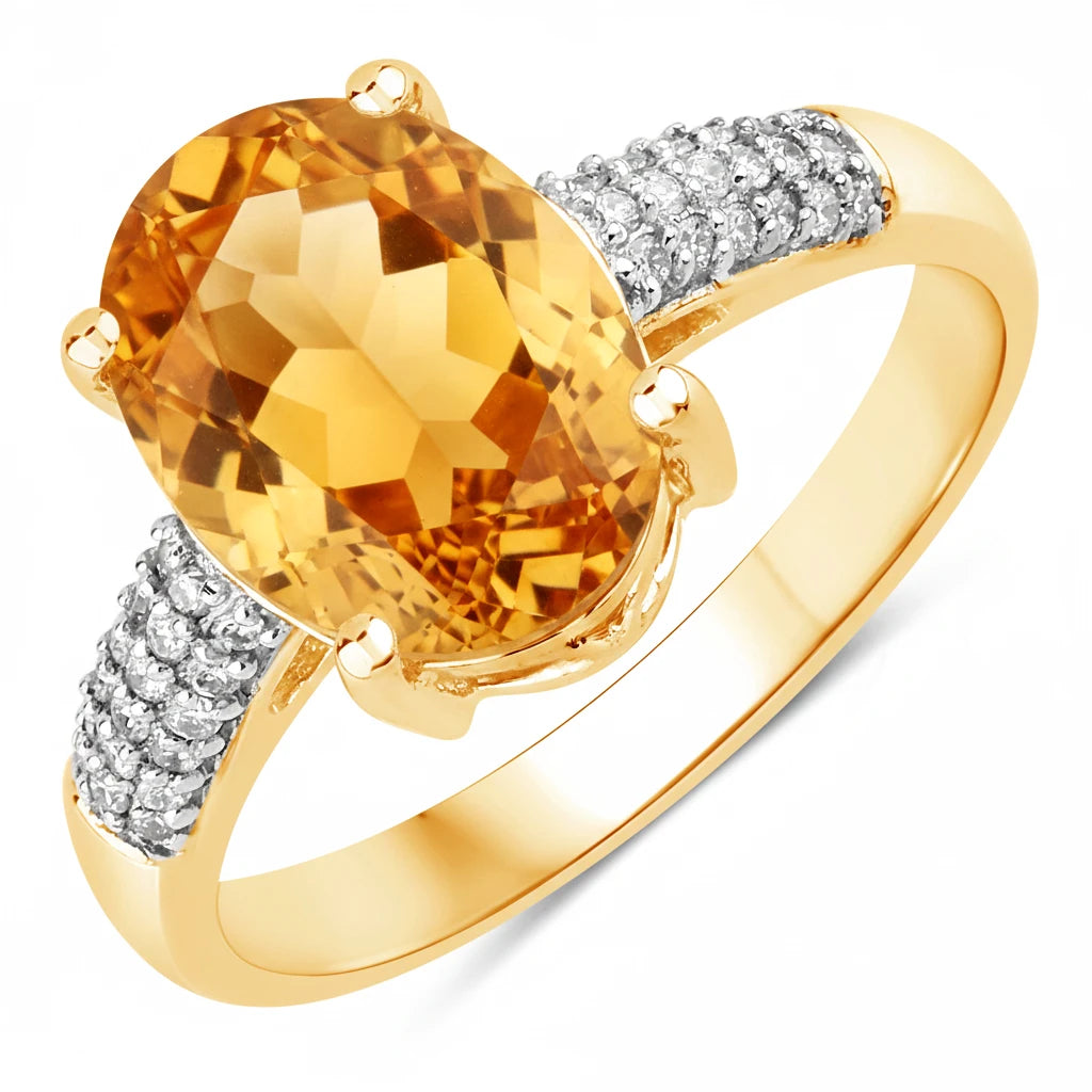 Cocktail Modern Oval Cut Diamond Accent Ring