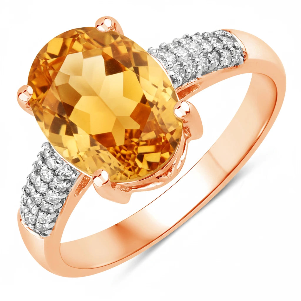 Cocktail Modern Oval Cut Diamond Accent Ring