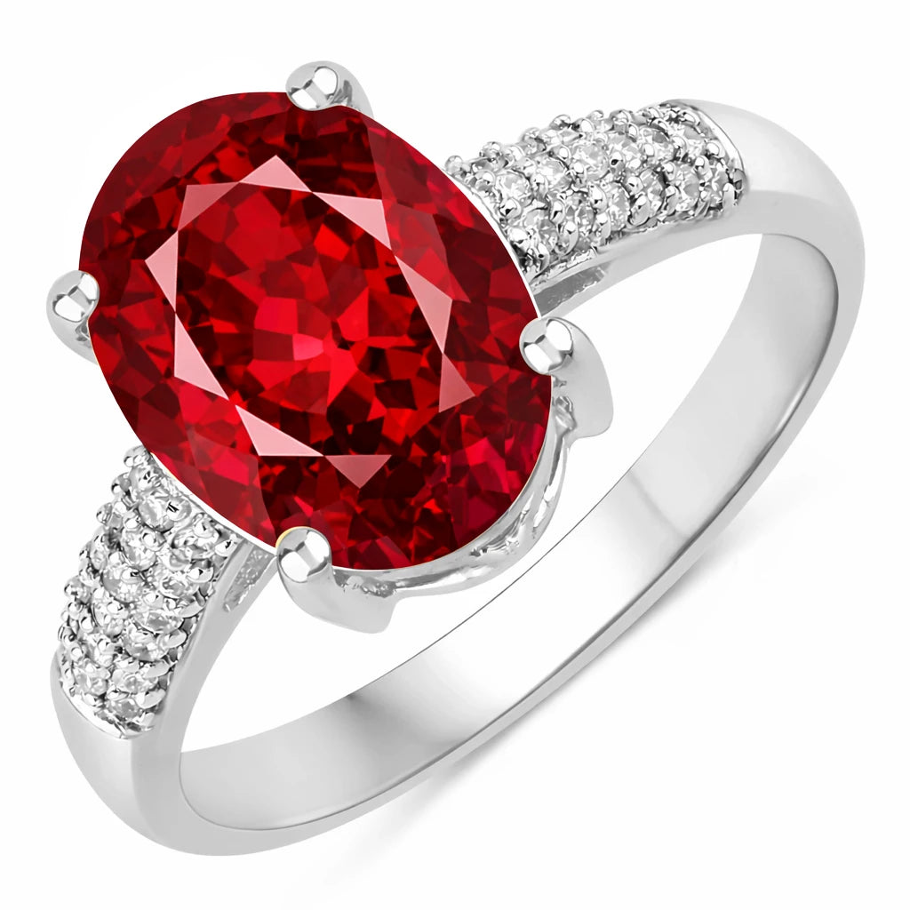 Cocktail Modern Oval Cut Diamond Accent Ring