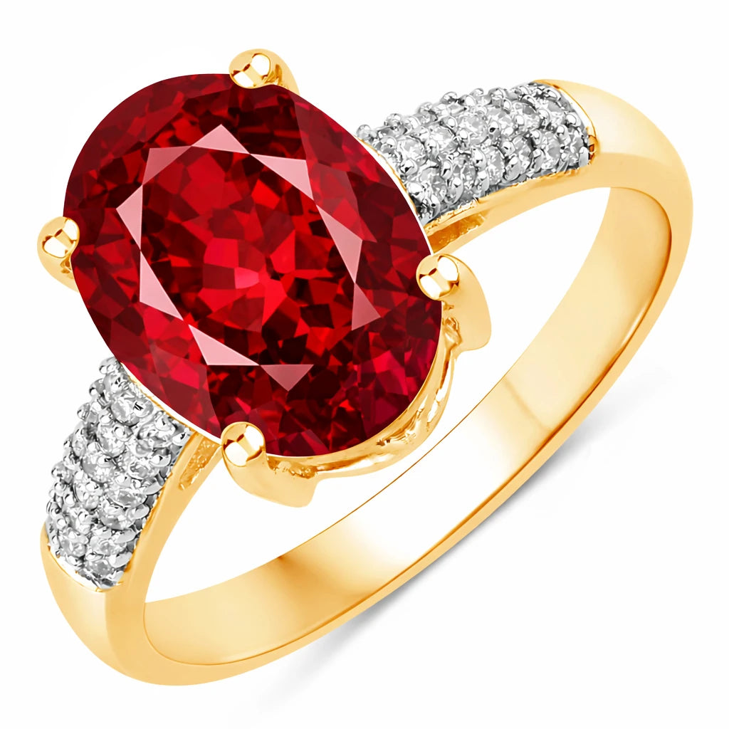 Cocktail Modern Oval Cut Diamond Accent Ring