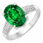 Cocktail Modern Oval Cut Diamond Accent Ring