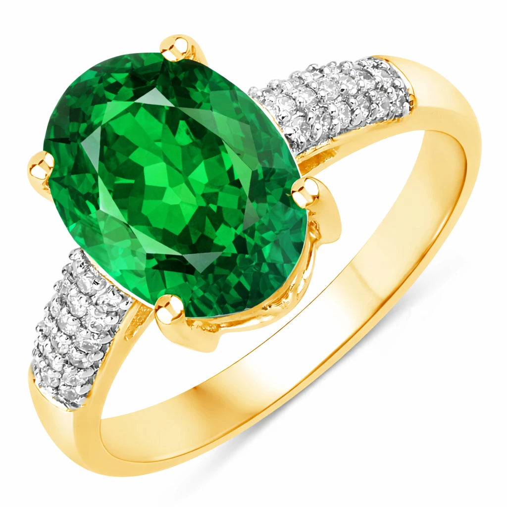 Cocktail Modern Oval Cut Diamond Accent Ring