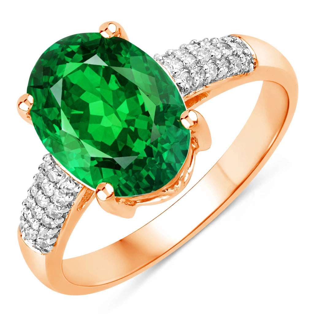 Cocktail Modern Oval Cut Diamond Accent Ring