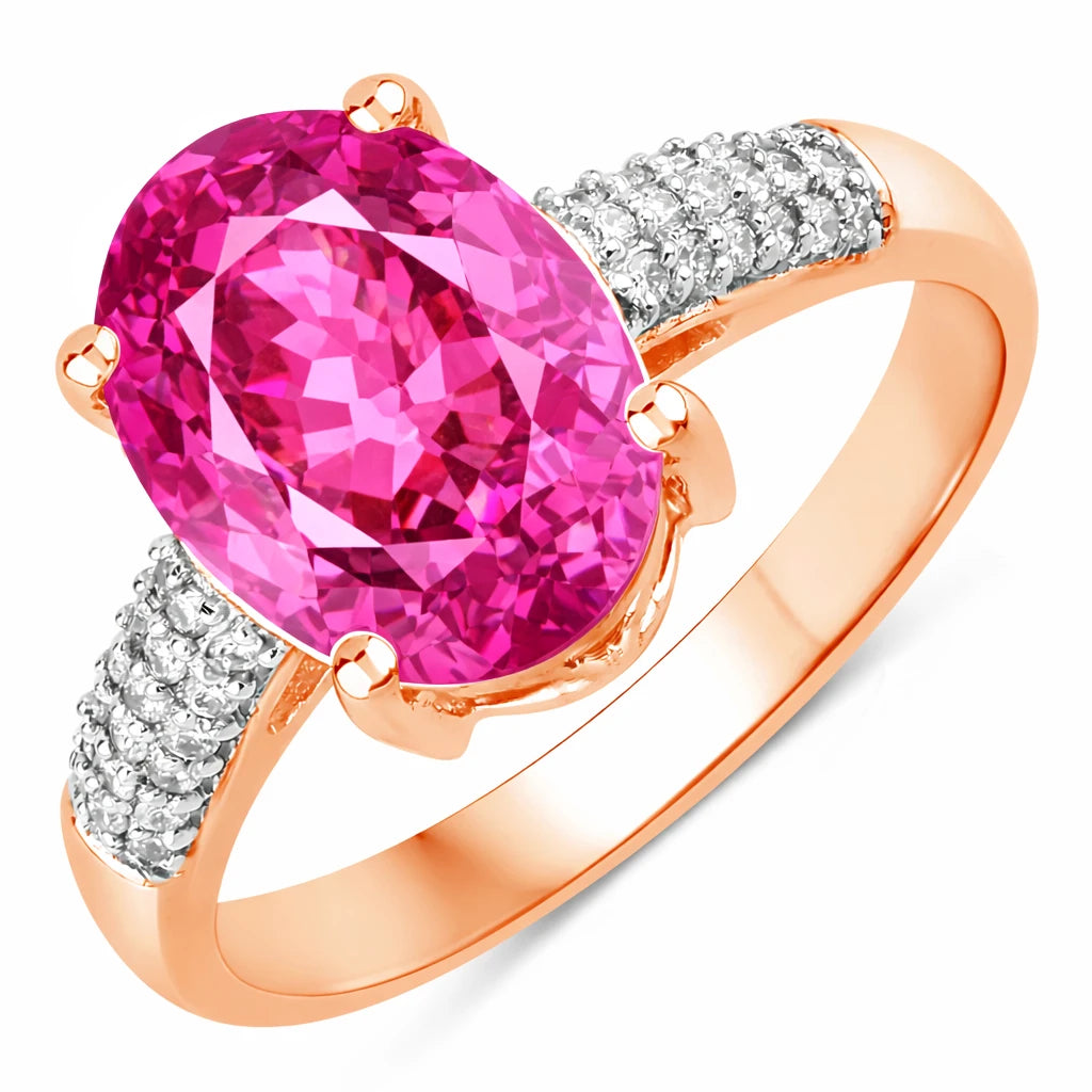 Cocktail Modern Oval Cut Diamond Accent Ring