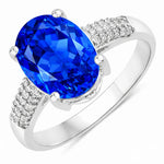 Cocktail Modern Oval Cut Diamond Accent Ring
