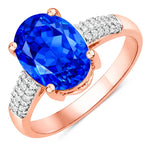 Cocktail Modern Oval Cut Diamond Accent Ring