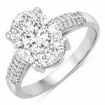 Cocktail Modern Oval Cut Diamond Accent Ring