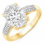 Cocktail Modern Oval Cut Diamond Accent Ring