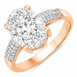 Cocktail Modern Oval Cut Diamond Accent Ring