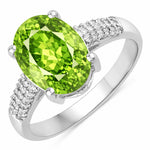 Cocktail Modern Oval Cut Diamond Accent Ring