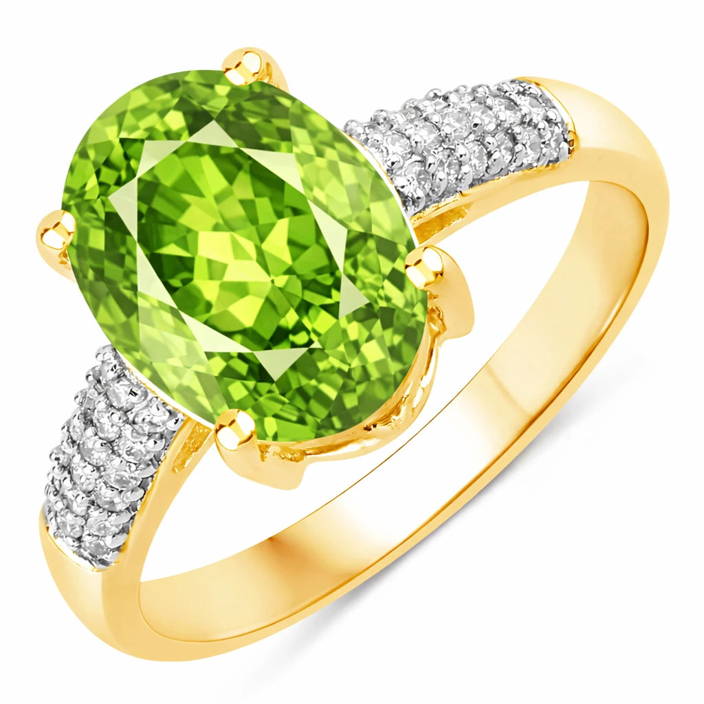 Cocktail Modern Oval Cut Diamond Accent Ring