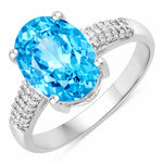 Cocktail Modern Oval Cut Diamond Accent Ring