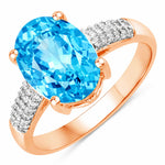 Cocktail Modern Oval Cut Diamond Accent Ring
