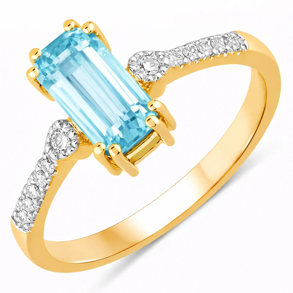 Modern Chic Octagon Cut Diamond Accent Ring