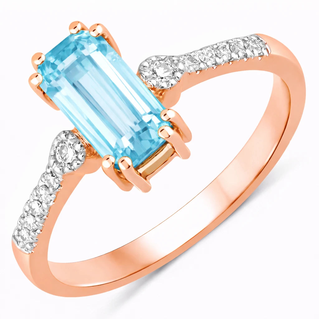Modern Chic Octagon Cut Diamond Accent Ring