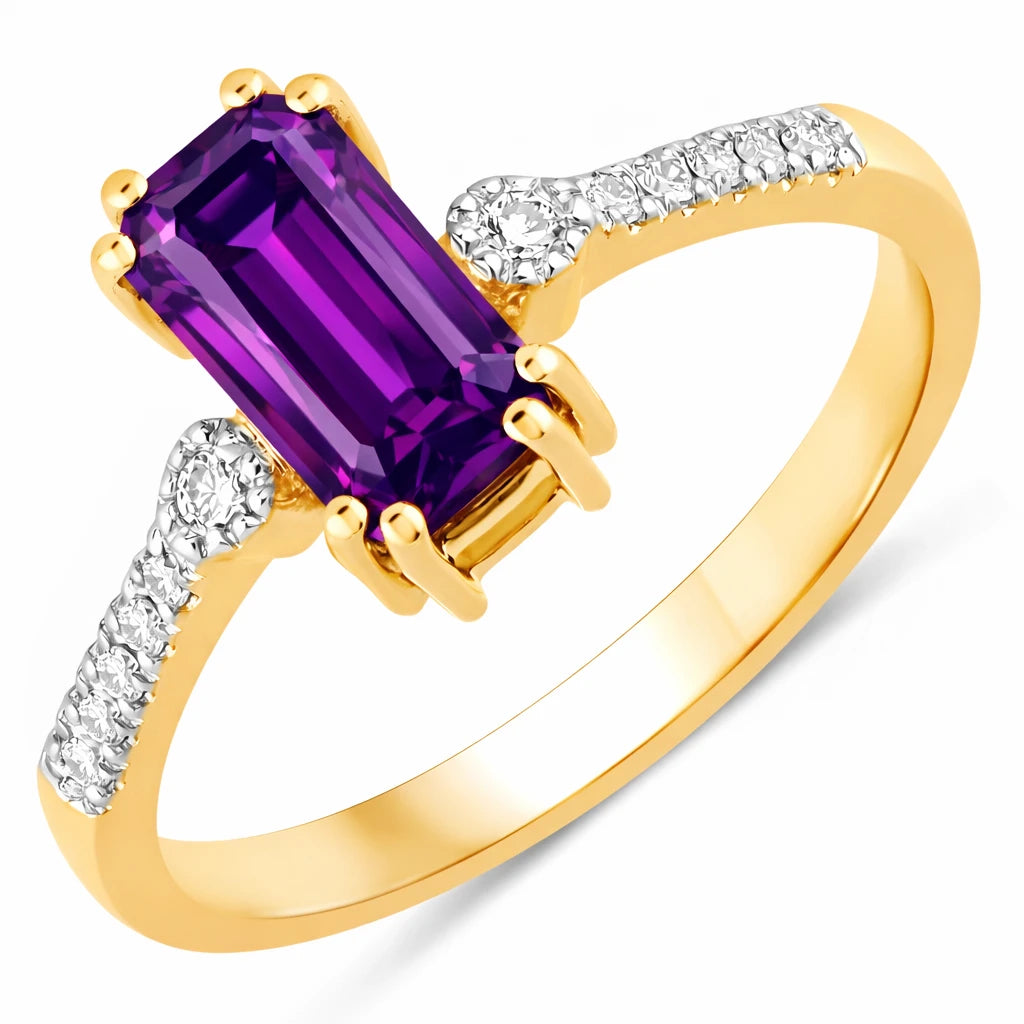 Modern Chic Octagon Cut Diamond Accent Ring