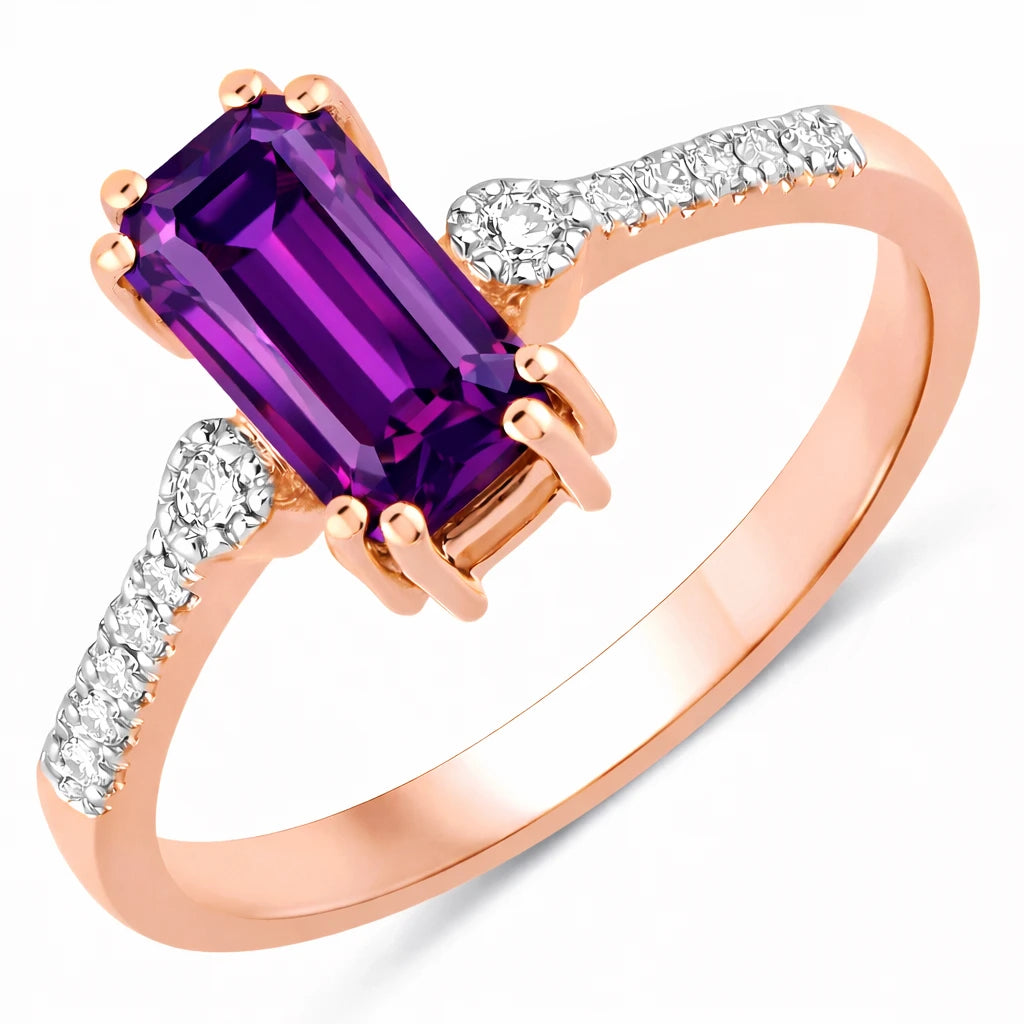 Modern Chic Octagon Cut Diamond Accent Ring