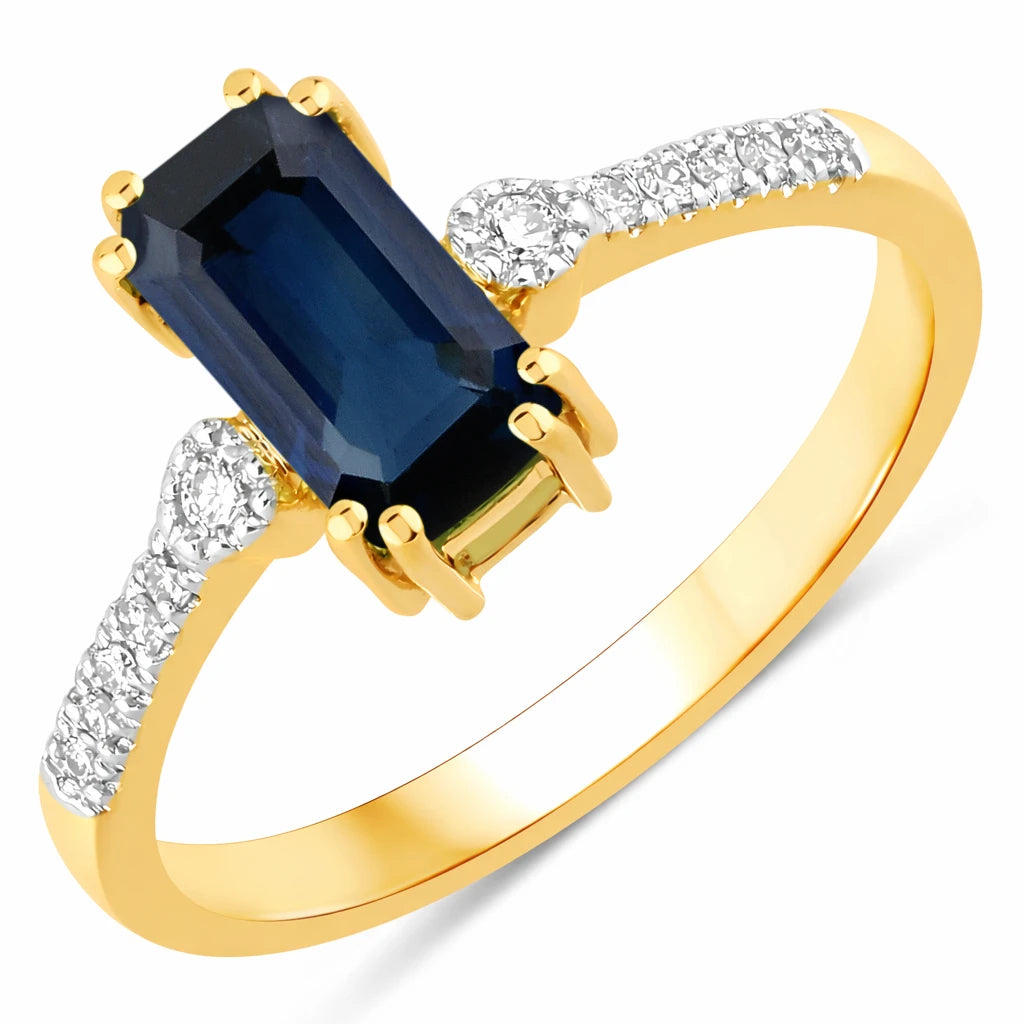 Modern Chic Octagon Cut Diamond Accent Ring