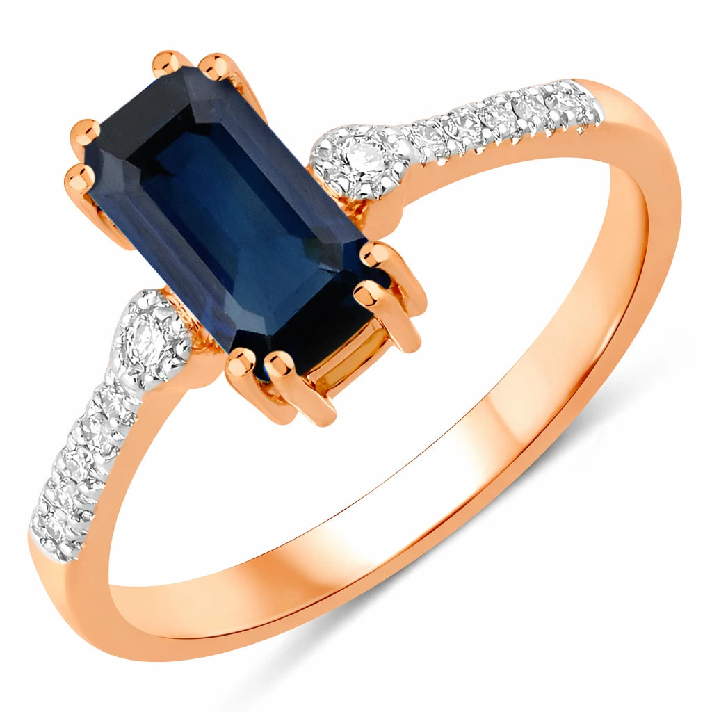 Modern Chic Octagon Cut Diamond Accent Ring