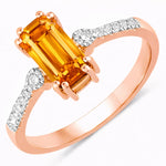 Modern Chic Octagon Cut Diamond Accent Ring