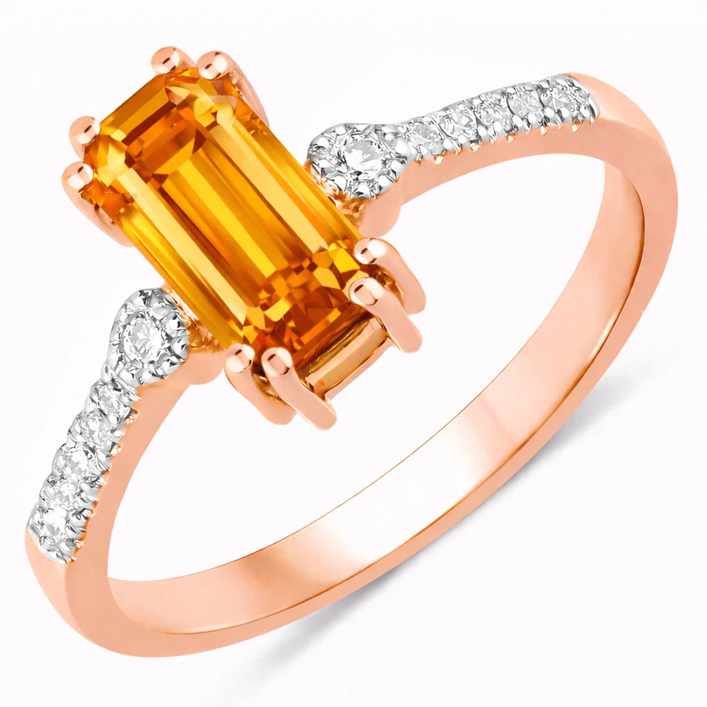 Modern Chic Octagon Cut Diamond Accent Ring