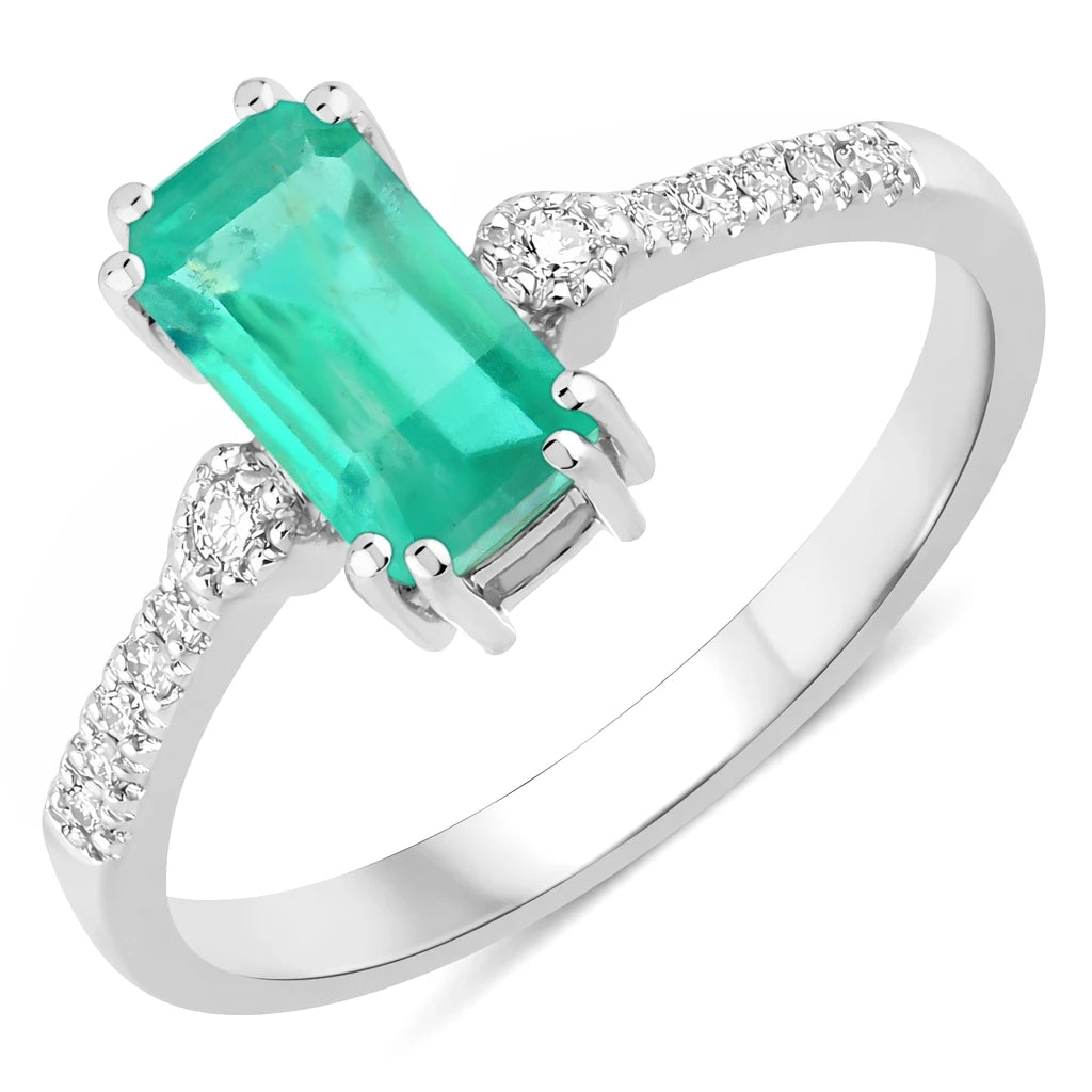 Modern Chic Octagon Cut Diamond Accent Ring
