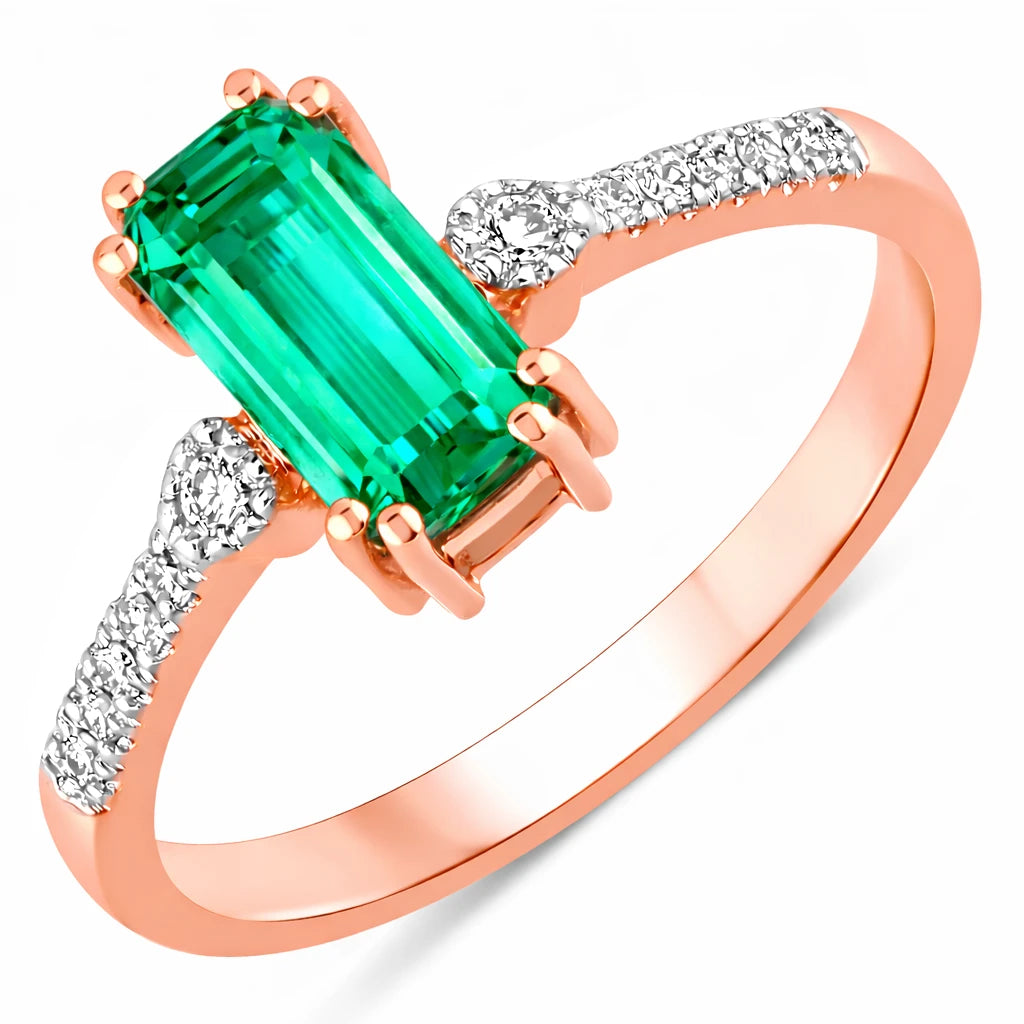 Modern Chic Octagon Cut Diamond Accent Ring