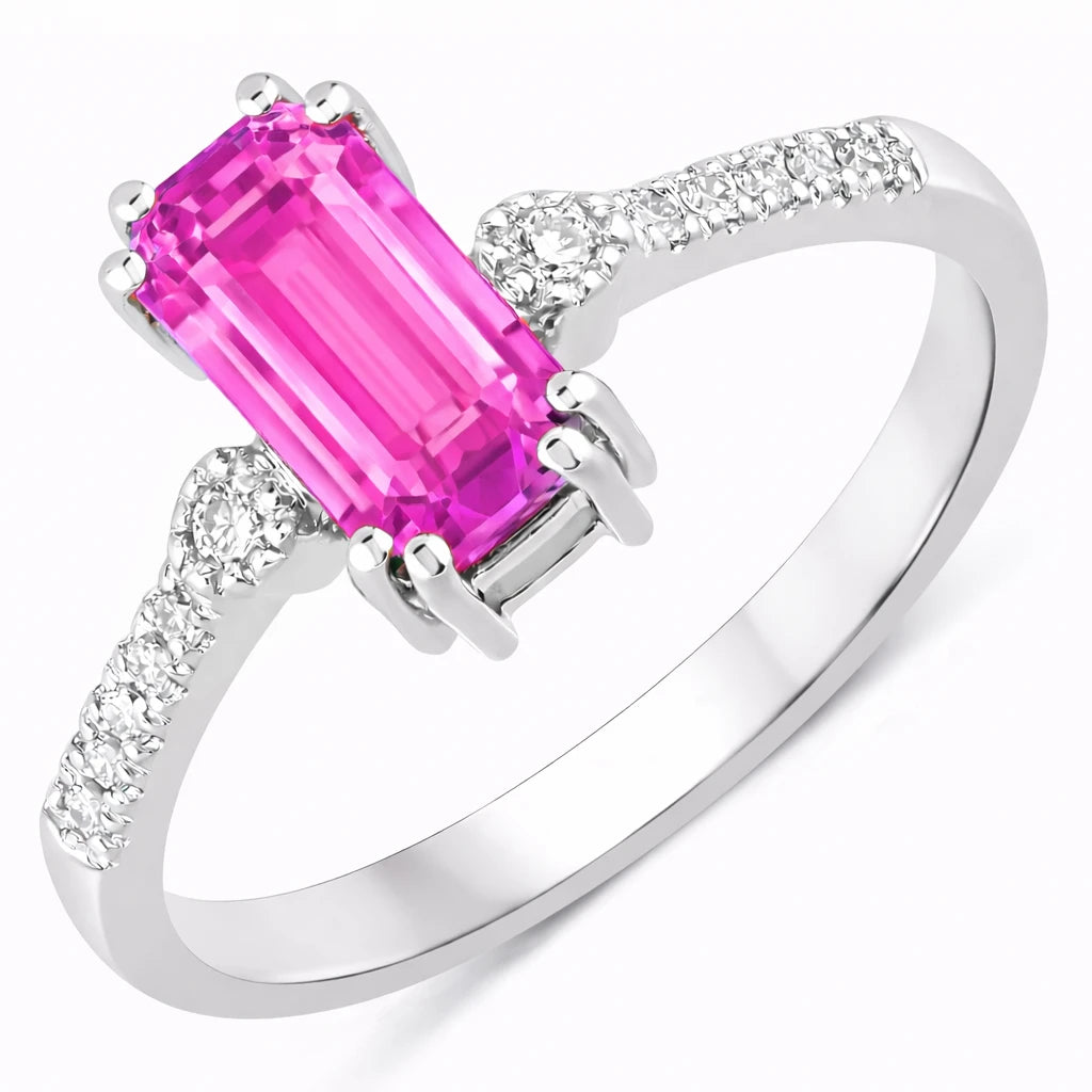 Modern Chic Octagon Cut Diamond Accent Ring