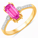 Modern Chic Octagon Cut Diamond Accent Ring
