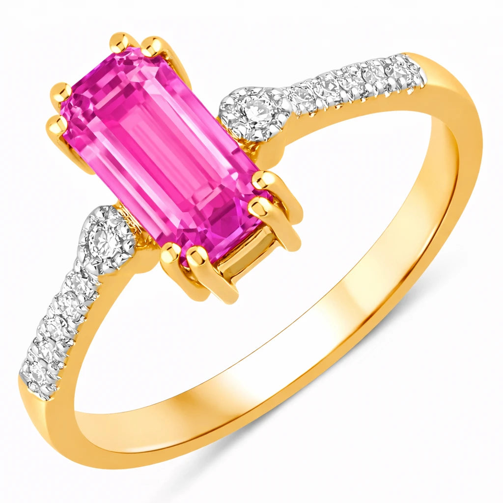 Modern Chic Octagon Cut Diamond Accent Ring