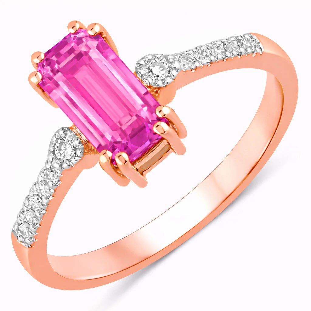 Modern Chic Octagon Cut Diamond Accent Ring