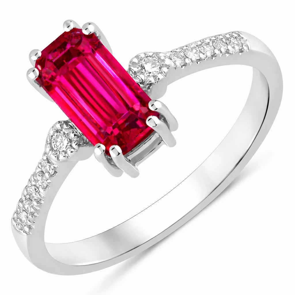 Modern Chic Octagon Cut Diamond Accent Ring