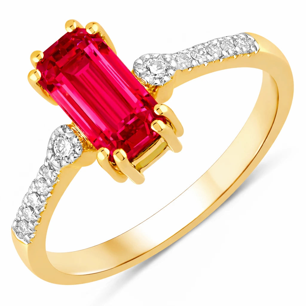 Modern Chic Octagon Cut Diamond Accent Ring