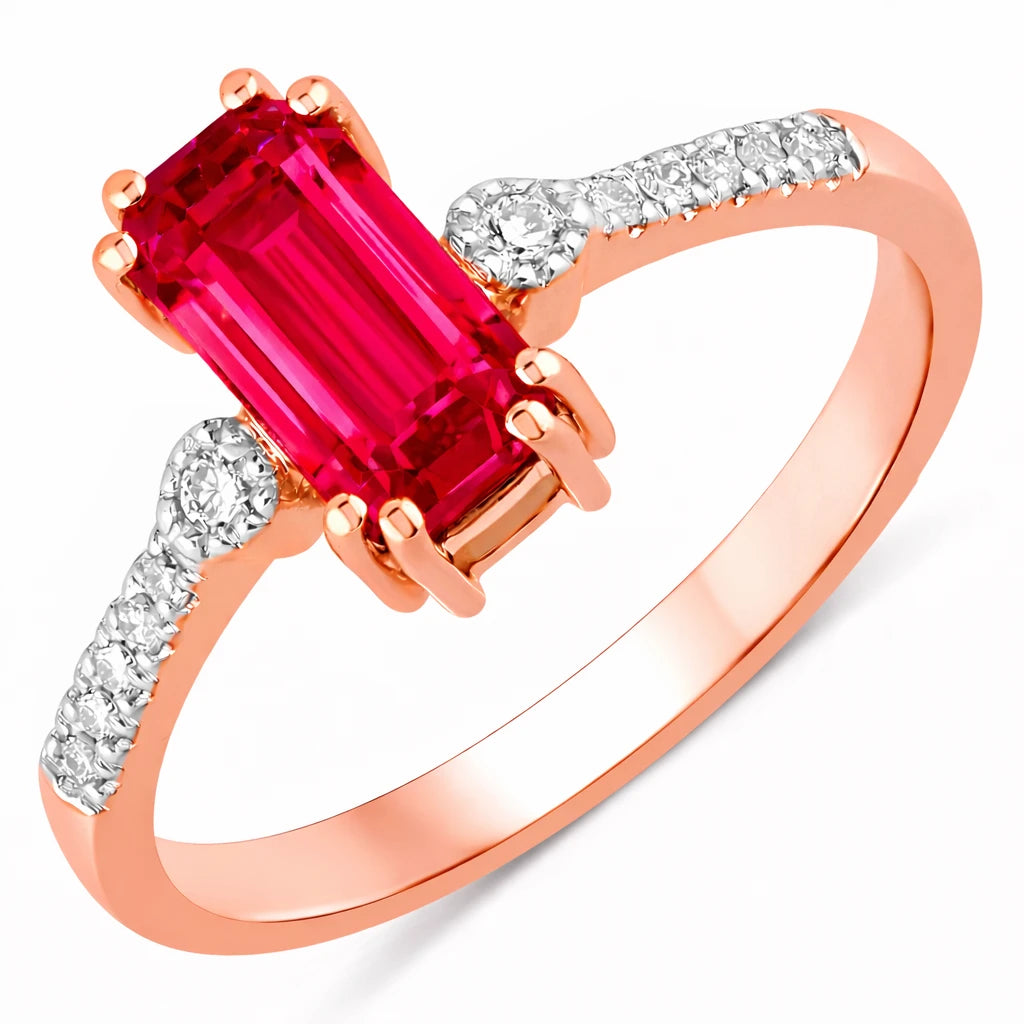 Modern Chic Octagon Cut Diamond Accent Ring