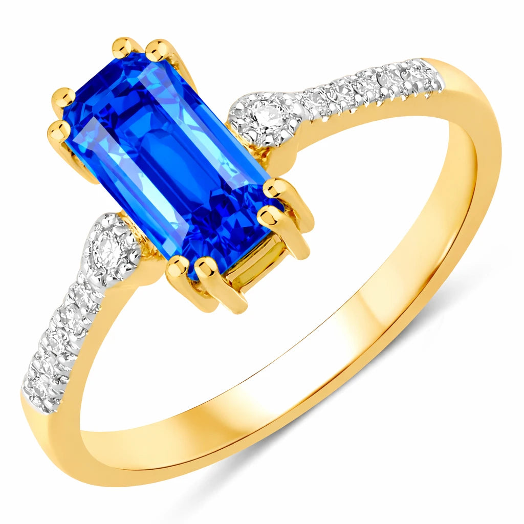Modern Chic Octagon Cut Diamond Accent Ring