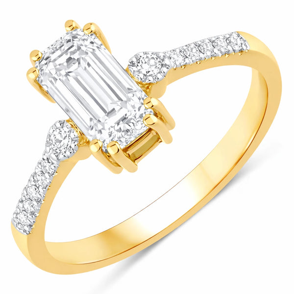Modern Chic Octagon Cut Diamond Accent Ring