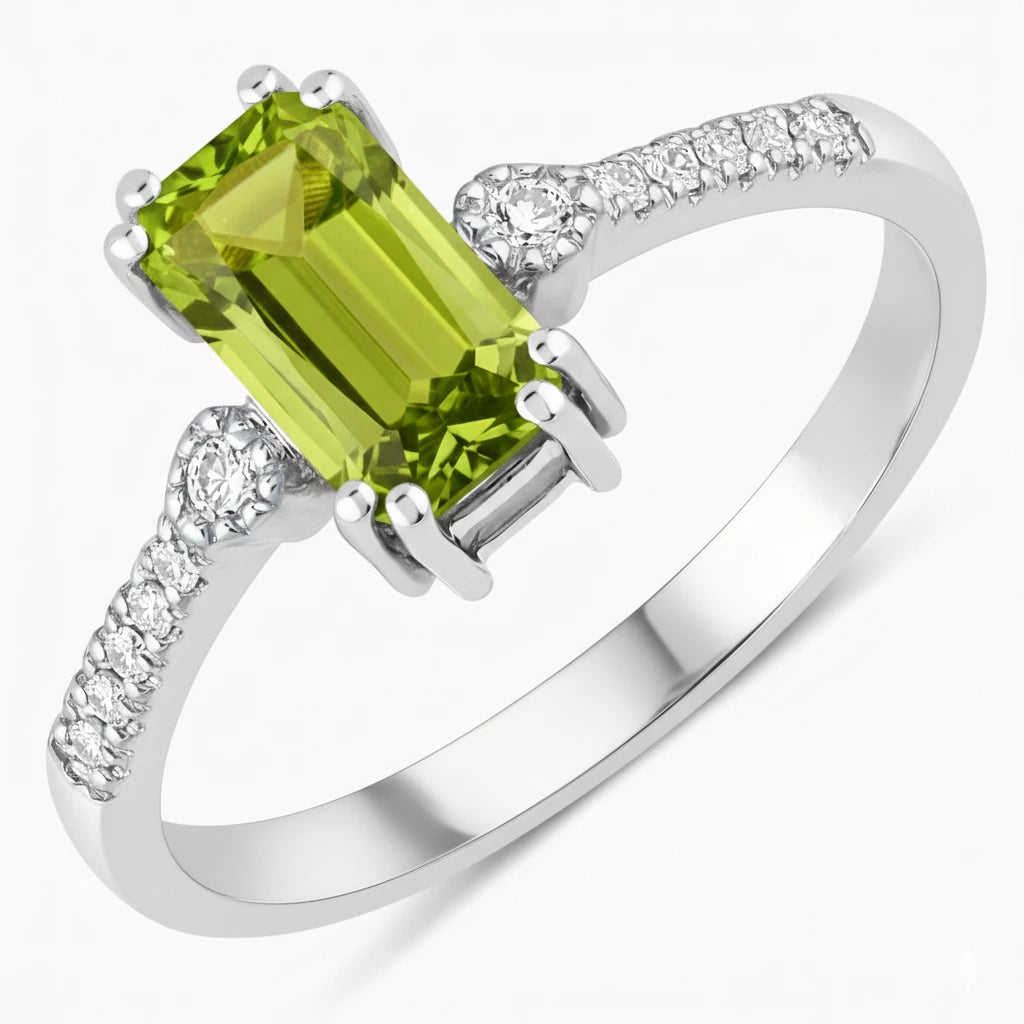 Modern Chic Octagon Cut Diamond Accent Ring