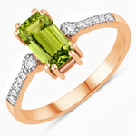Modern Chic Octagon Cut Diamond Accent Ring