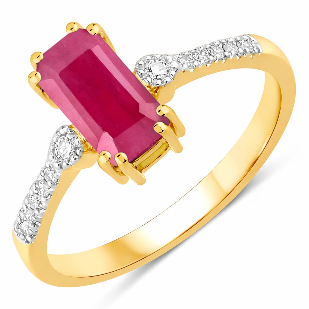 Modern Chic Octagon Cut Diamond Accent Ring