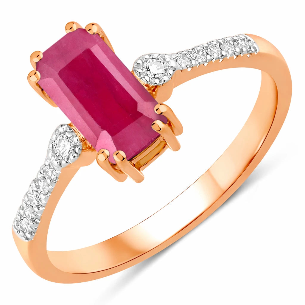 Modern Chic Octagon Cut Diamond Accent Ring