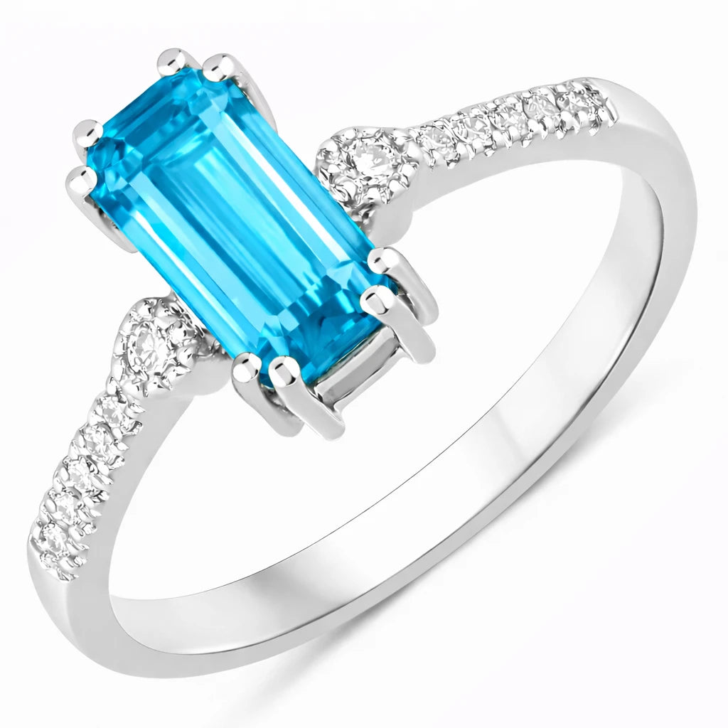 Modern Chic Octagon Cut Diamond Accent Ring