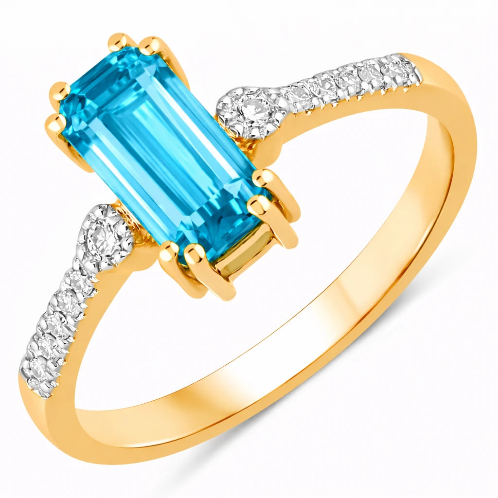 Modern Chic Octagon Cut Diamond Accent Ring