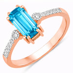 Modern Chic Octagon Cut Diamond Accent Ring