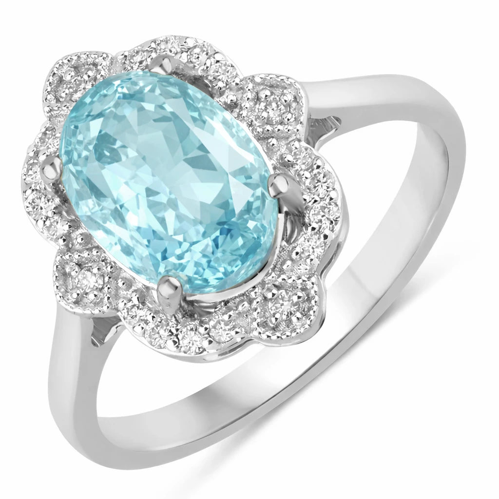 Vintage style classic Oval Cut Diamond Accent Ring